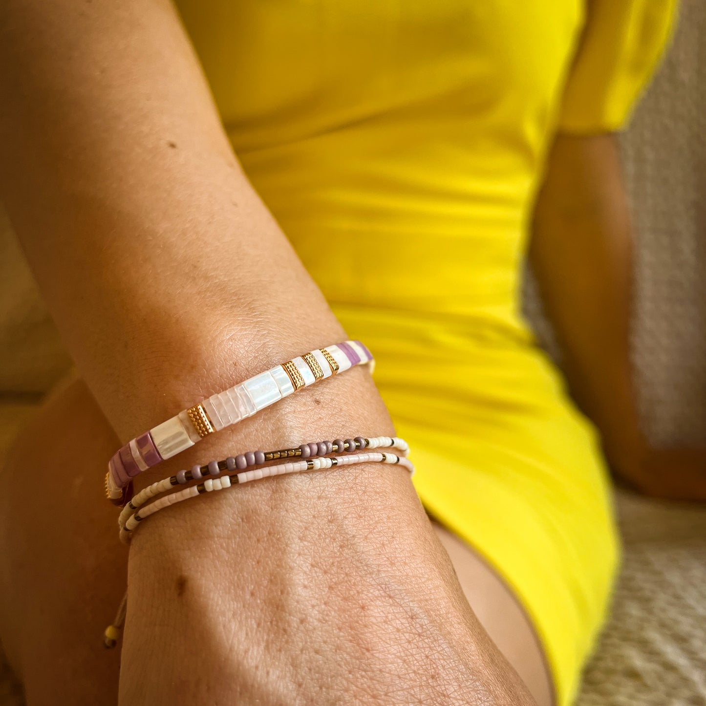 Bracelet Tila mauve